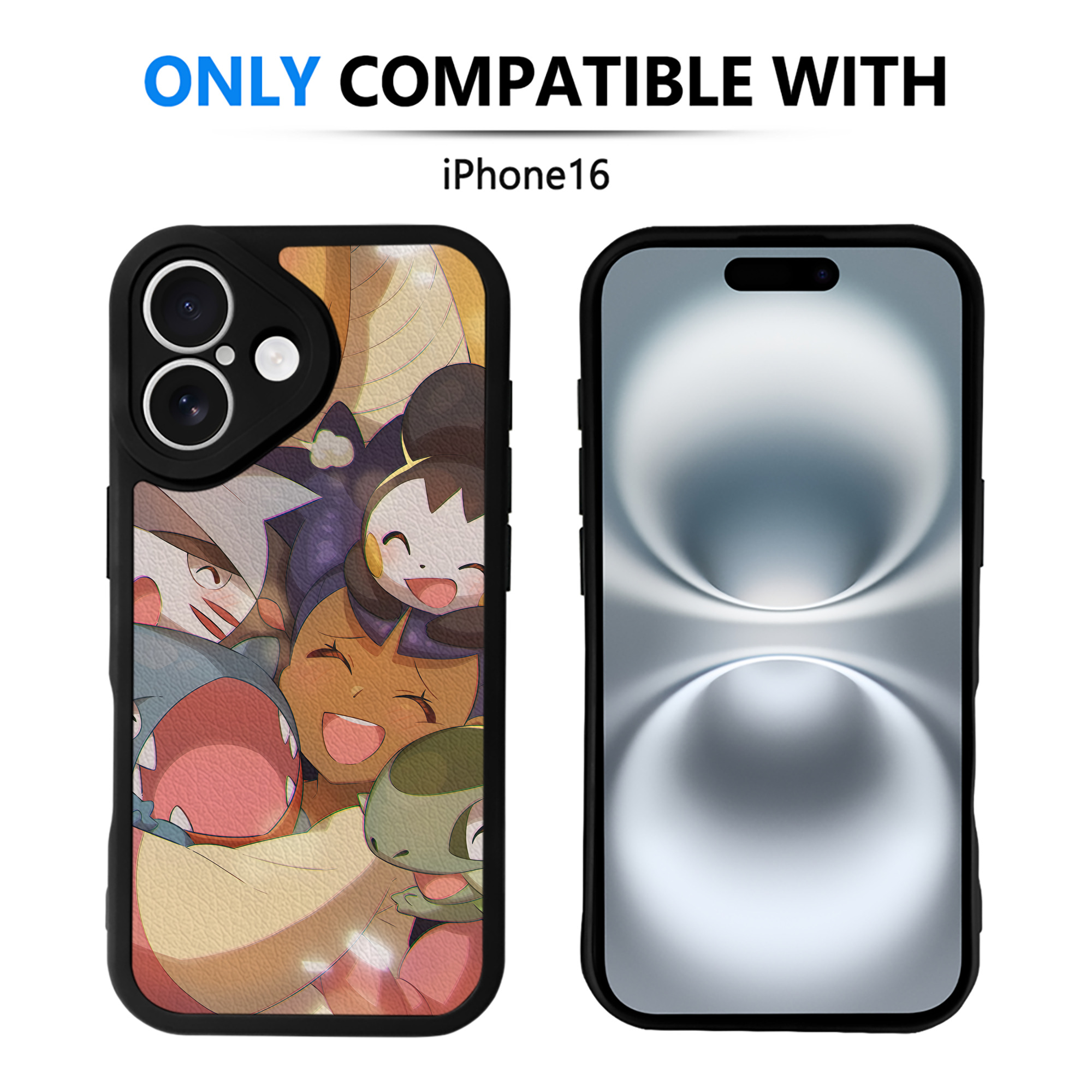 （画像用） ポケットモンスター Pokémon 【iPhone 16シリーズ対応】シリコンスマホケース（レザー調） 材質：シリコン